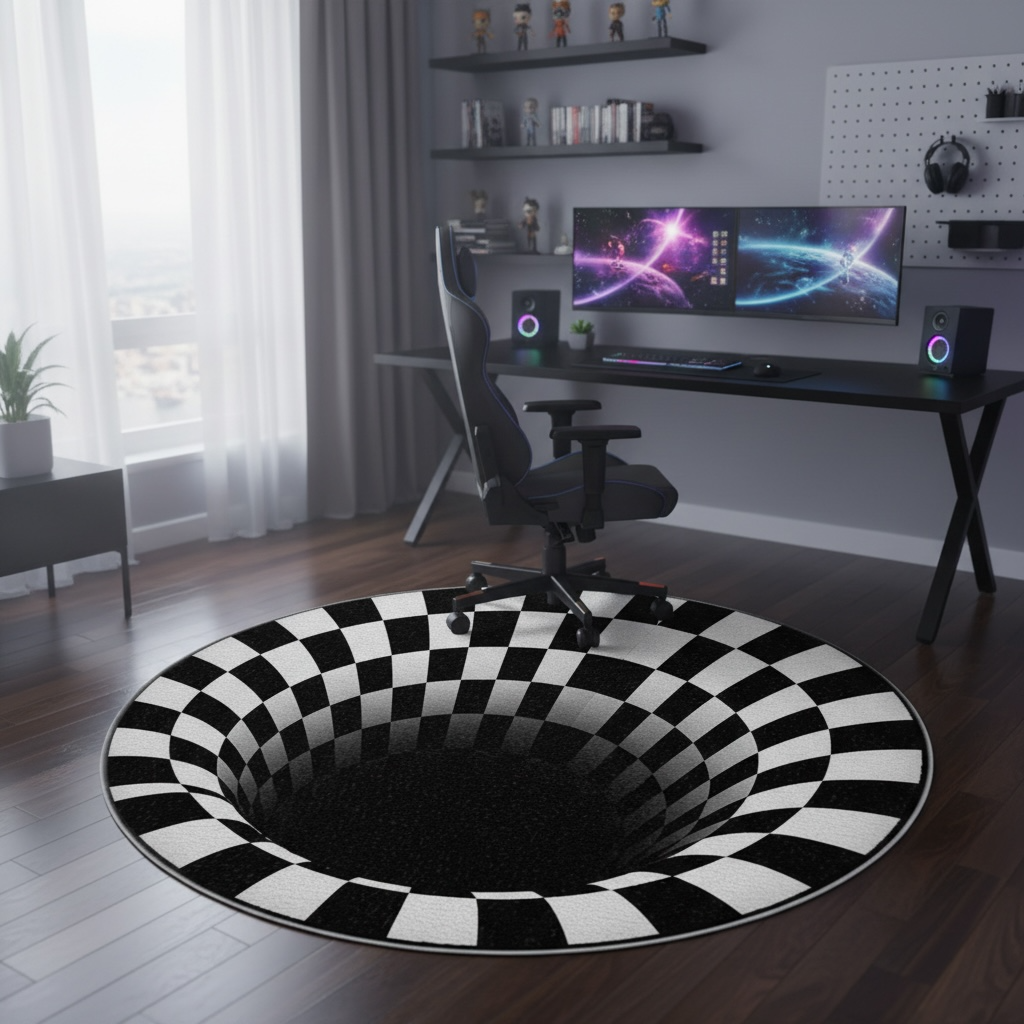 Hole 3D Optik İllüzyon Halı