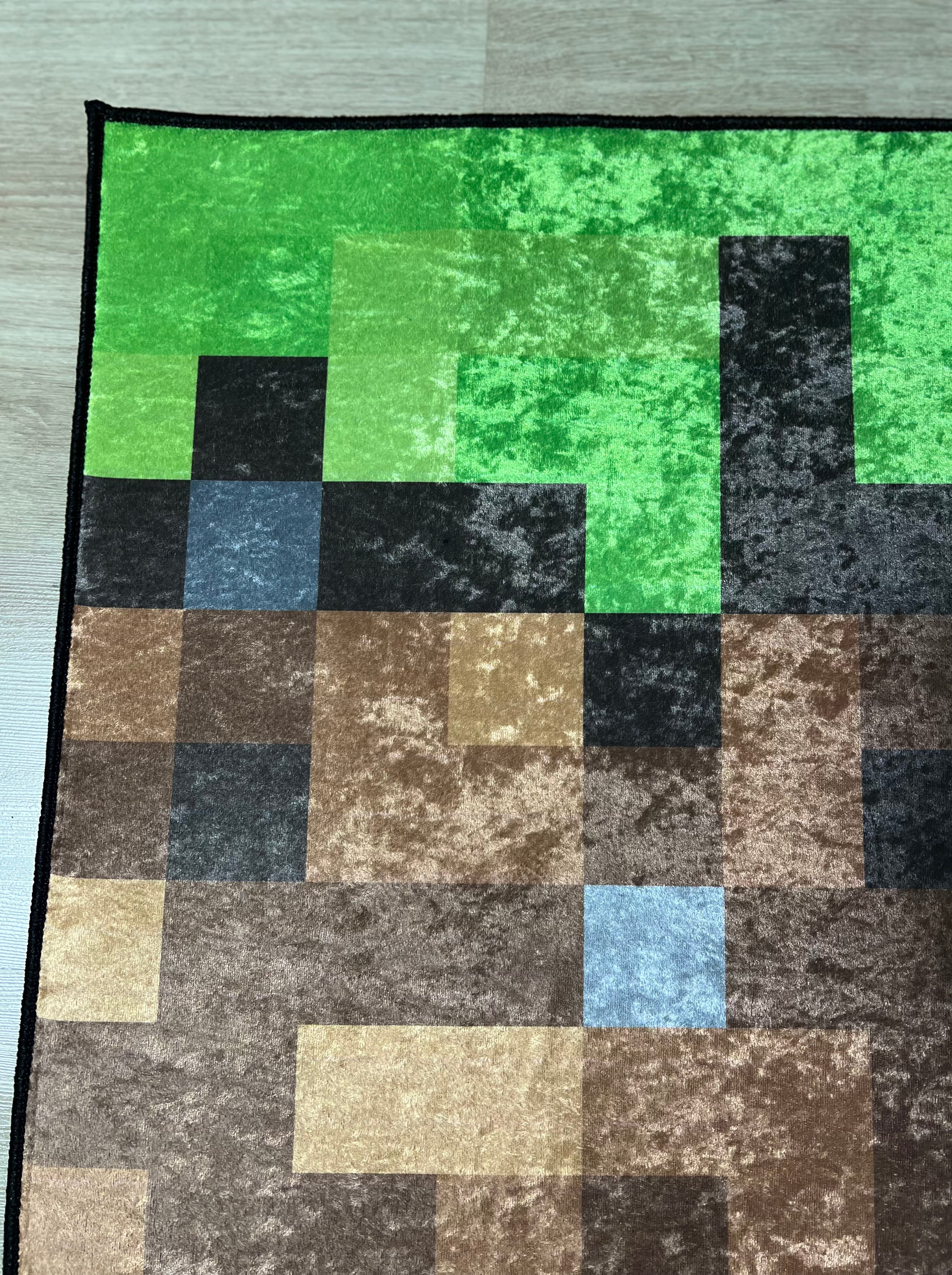 Minecraft 3D Block Pixel Halı